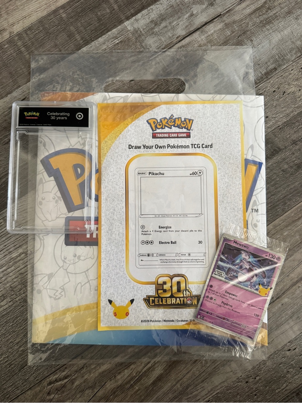 30th Anniversary Mewtwo 063/128 Target Exclusive Promo Card BUNDLE